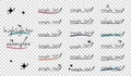 Underlined Sample Text Icons Set - Different Simple Flat Vector Illustrations Isolated On Transparent Background