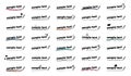 Underlined Sample Text Icons Set - Different Simple Flat Vector Illustrations Isolated On White Background
