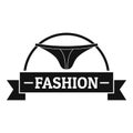 Underpant fashion logo, simple black style