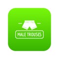 Underpant icon green vector