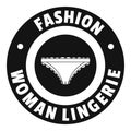 Underpant woman logo, simple black style