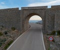 underpass of the famous Nus de Sa Corbata hairpin turn on the Serra de Tramuntana highway in the mountains of northern Mallorca