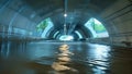 An underpass tunnel is filled with water rendering it unusable and causing major disruptions to public transportation