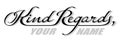 Underscore handwritten text Kind Regards with shadow. Hand drawn calligraphy lettering with copy space Royalty Free Stock Photo
