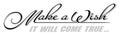 Underscore handwritten text "Make a Wish" with shadow. Hand drawn calligraphy lettering "It Will Come True"