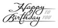 Underscore handwritten text "Happy Birthday to you" with shadow. Hand drawn calligraphy lettering with copy space