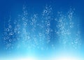 Undersea blue fizzing air, water or oxygen bubbles vector tex Royalty Free Stock Photo