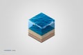 Undersea Cube Isometric Background