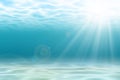 Undersea with light ray. Royalty Free Stock Photo