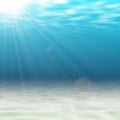Undersea with light ray. Royalty Free Stock Photo