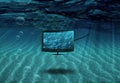 Undersea TV with school of fish