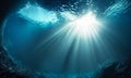 Undersea view with sunray Royalty Free Stock Photo