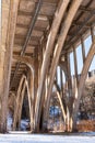 The underside of the Parkway East, state route 376. bridge over Commercial Street in Frick Park located in Pittsburgh, Pennsylvani Royalty Free Stock Photo