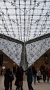 The underside of the Pyramid Louvre, Paris, France