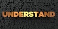 Understand - Gold text on black background - 3D rendered royalty free stock picture Royalty Free Stock Photo