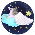 Understand horse pegasus unicorn in the starry sky Royalty Free Stock Photo