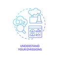 Understand your emissions blue gradient concept icon