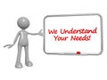 we understand your needs on blackboard and white