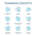 Understanding common goals turquoise concept icon