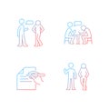 Understanding in communication gradient linear vector icons set Royalty Free Stock Photo