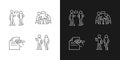 Understanding in communication linear icons set for dark and light mode Royalty Free Stock Photo