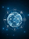 Understanding the complex global digital network facilitating universal data exchange and interconnected communication systems Royalty Free Stock Photo