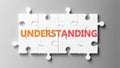 Understanding complex like a puzzle - pictured as word Understanding on a puzzle pieces to show that Understanding can be Royalty Free Stock Photo