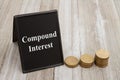 Understanding compound interest with coin coins Royalty Free Stock Photo