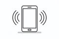 Understanding Mobile Notification Vibrations A Detailed Look at the Black and White Phone Icon Representing Incoming Royalty Free Stock Photo