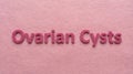 Understanding ovarian cysts causes and symptoms information guide in pink felt background Royalty Free Stock Photo