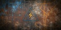 Understanding the Power Triangle Watts Amps and Volts in Electrical Circuits A Visual Guide on a Rusty Metal Royalty Free Stock Photo