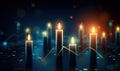 Understanding stock market trading investment candlestick graph is key to successful investing. Creating using generative AI