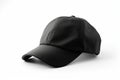 Understated Elegance, Realistic Black Cap Mockup on White Background