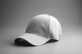 Understated Elegance, Realistic White Cap Mockup on Light Gray Background