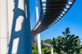 Undersurface of the Bob Kerrey foot bridge at Omaha Nebraska Royalty Free Stock Photo