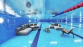 underwate living interior in the swiming pool Royalty Free Stock Photo