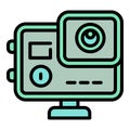 Underwater action camera icon, outline style Royalty Free Stock Photo