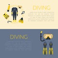 Underwater activity vector icons