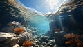 Underwater adventure fish, coral, sea life, tropical climate, beauty generated by AI Royalty Free Stock Photo