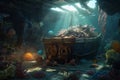 Underwater Adventure: Sunken Ship, Octopus, Treasure and Coral in 8k Photorealistic Concept Art