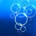 Underwater air bubbles blue background Royalty Free Stock Photo