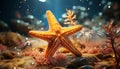 Underwater animal nature, starfish reef fish water close up multi colored generated by AI Royalty Free Stock Photo