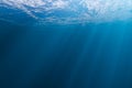 Underwater background. Abstract underwater backgrounds for your design. blue deep see underwater background. Tranquil underwater Royalty Free Stock Photo