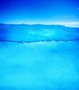 Underwater background ready for design. Clean and clear waterline Royalty Free Stock Photo