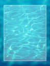 Underwater background white border frame, water blank text box Royalty Free Stock Photo