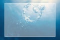 Underwater background white border frame, water surface blank text box Royalty Free Stock Photo
