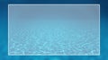 Underwater background white border frame, water surface blank text box Royalty Free Stock Photo