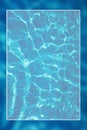 Underwater background white border frame, water surface blank text box Royalty Free Stock Photo