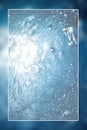 Underwater background white border frame, water surface blank text box Royalty Free Stock Photo