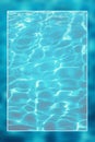 Underwater background white border frame, water surface blank text box Royalty Free Stock Photo